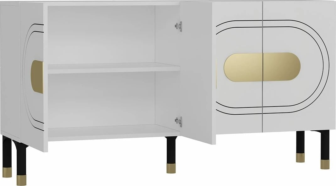 Konsol Skye Decor, Demet, e bardhë, e artë