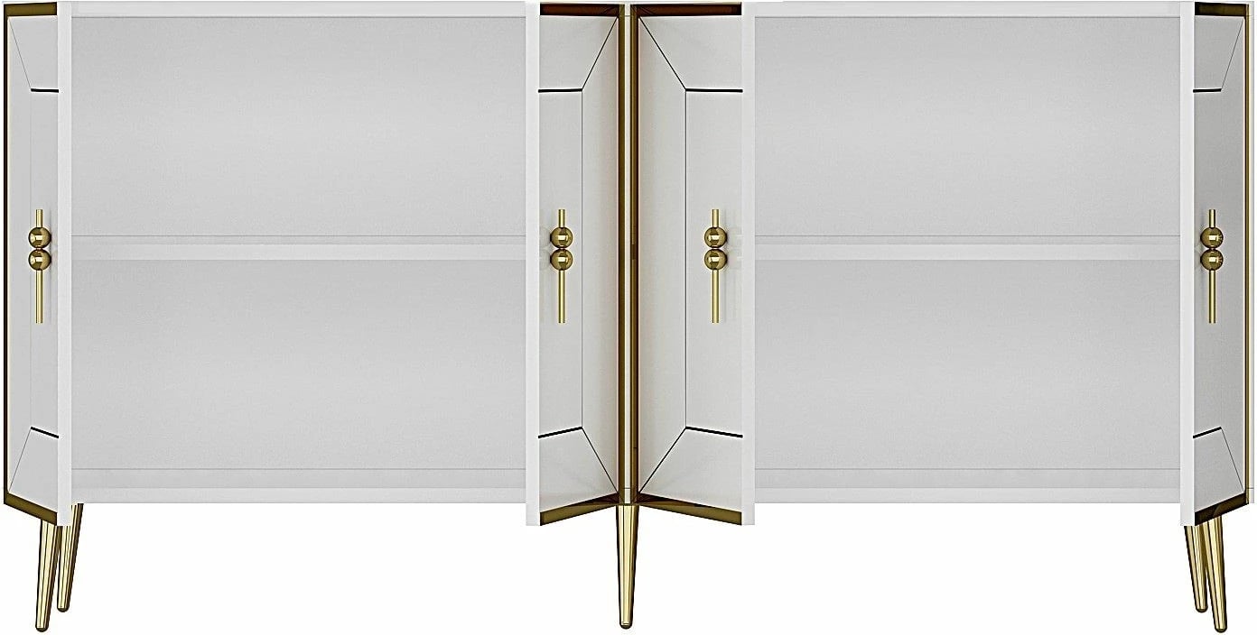 Konsol Skye Decor, Arno KB150, e bardhë, e artë