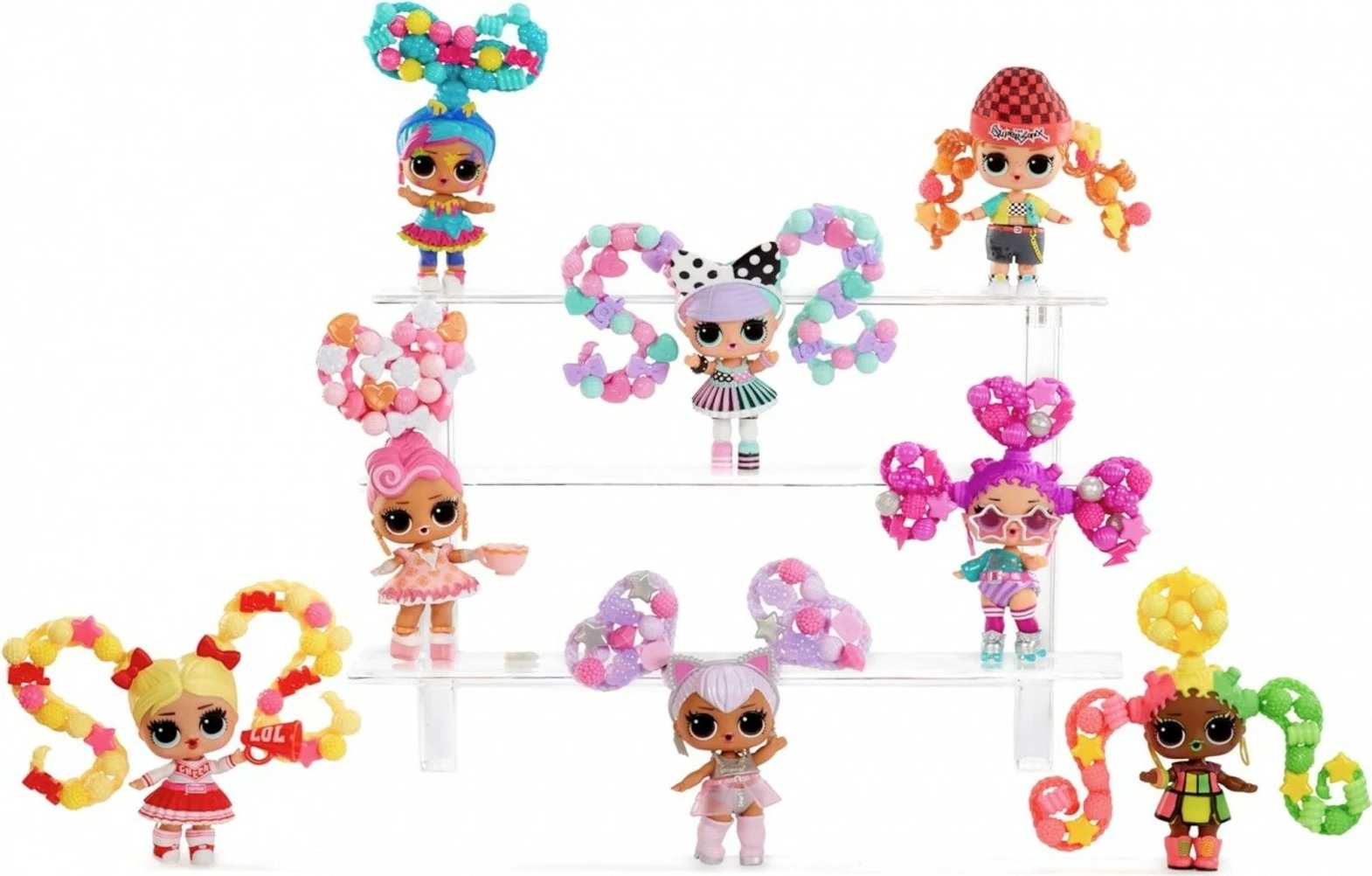 Set rruaza flokësh L.O.L. Surprise Hair Beads Tots, 64+ copë, për vajza