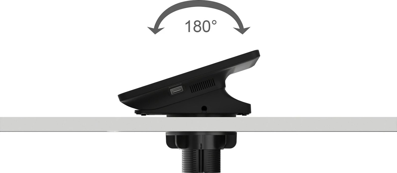 Aksesor montimi Yealink CTP25, për sisteme konferencash, 180° rrotullim, zi