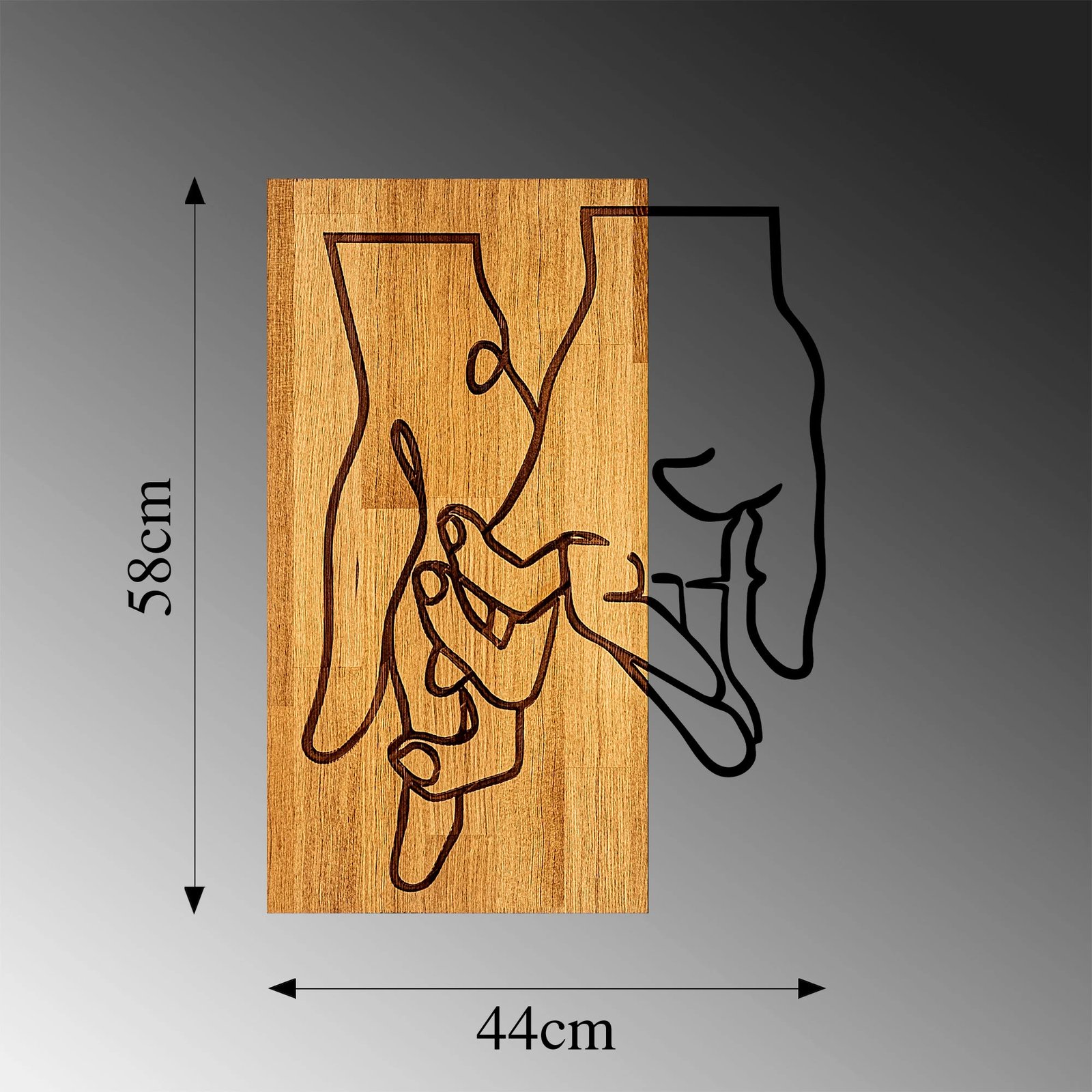 Aksesor dekorativ muri, dru dhe metal, ngjyrë arre dhe e zezë, Wallity MA-279, 45x58cm