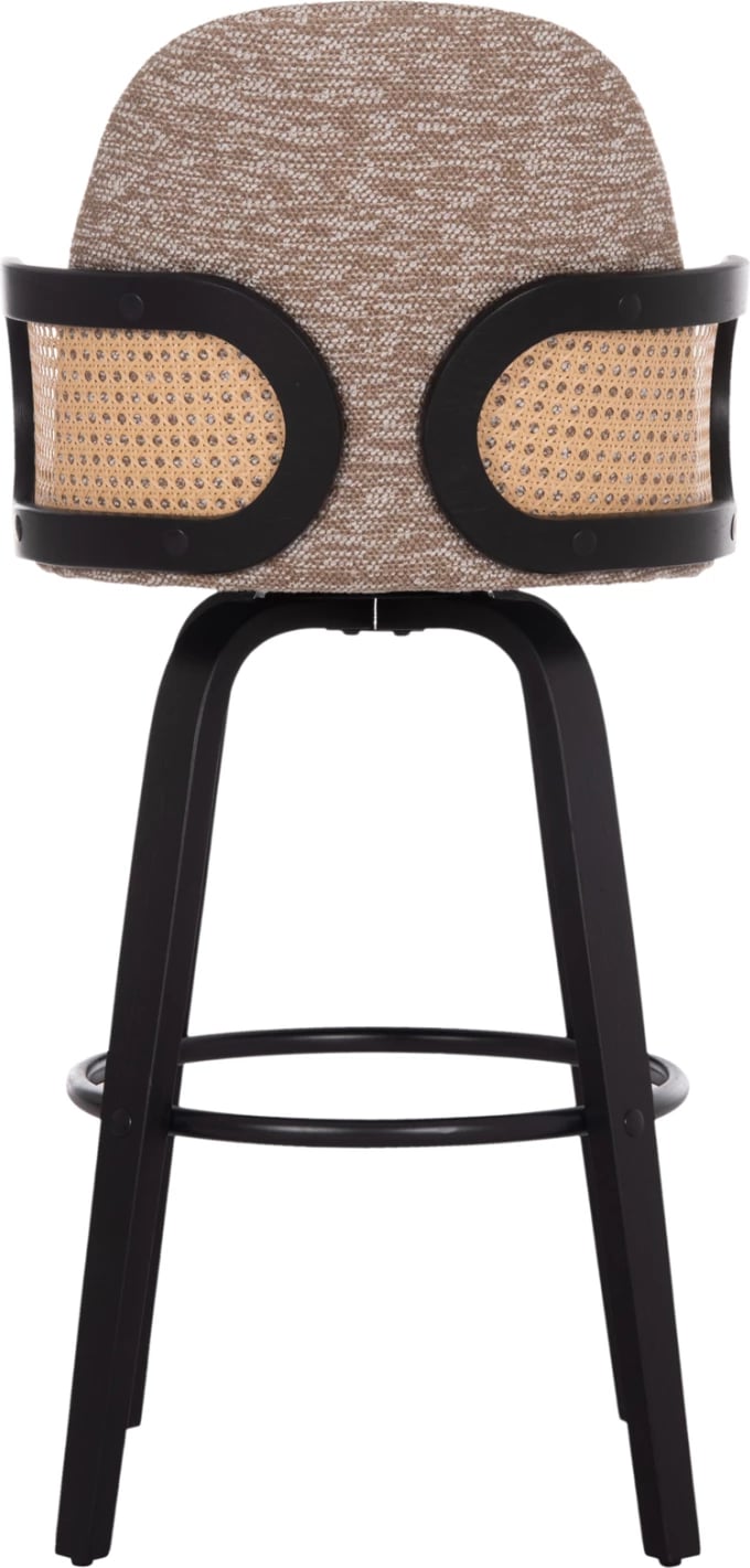 Karrige për bar rrotulluese BECKER, dru i zi, stof kafe, set 2 copë, FH18251.03, 50x52x100cm