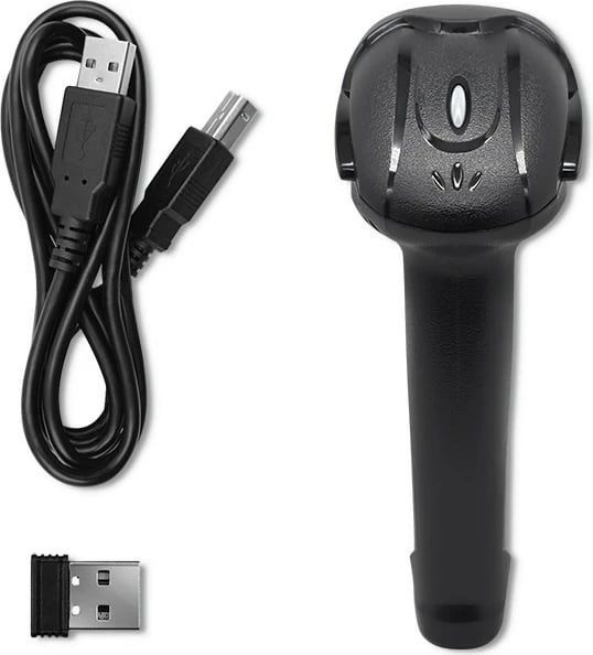 Lexues barkodesh pa tela Qoltec 50856, 1D/2D, 2.4GHz, zi/verdhë