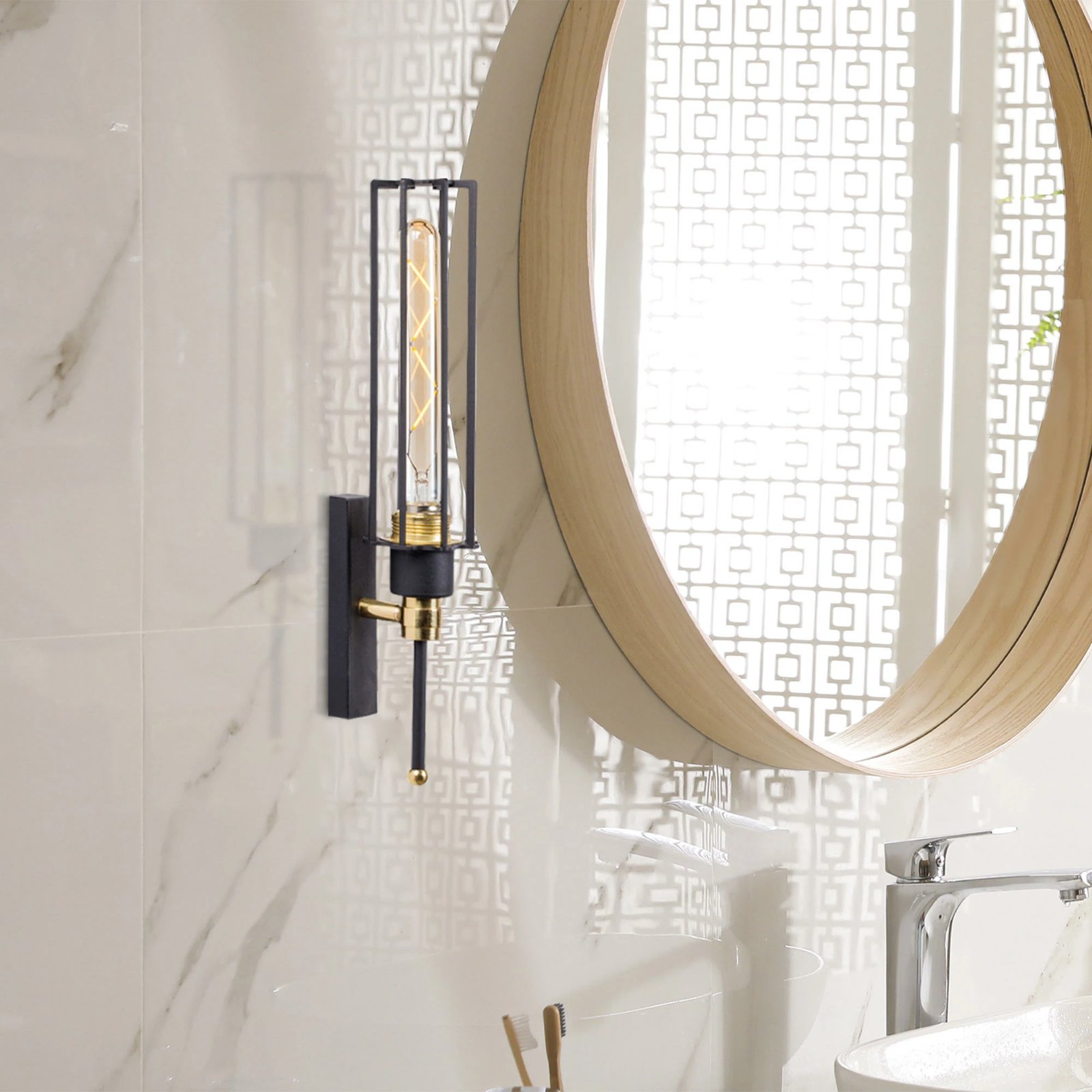 Llambë muri Opviq, Fellini - MR - 876, ngjyrë e zezë dhe ari Llambë muri Opviq, Fellini - MR - 876, ngjyrë e zezë dhe ari