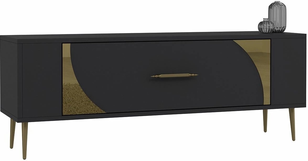Komodë TV Skye Decor, anthracite, gold, Retrop2