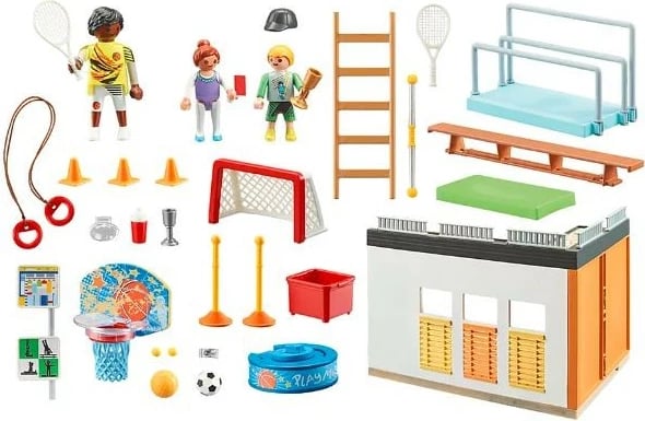 Set lodrash Playmobil City Life 71328 me figura dhe sallë sportive, 72 pjesë