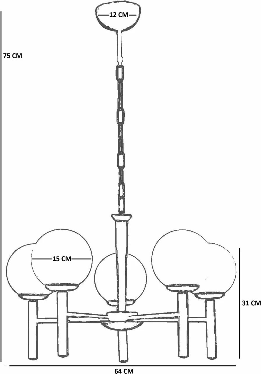 Llambadar Opviq, 8980-5, metal e xham, ngjyrë gri e zezë