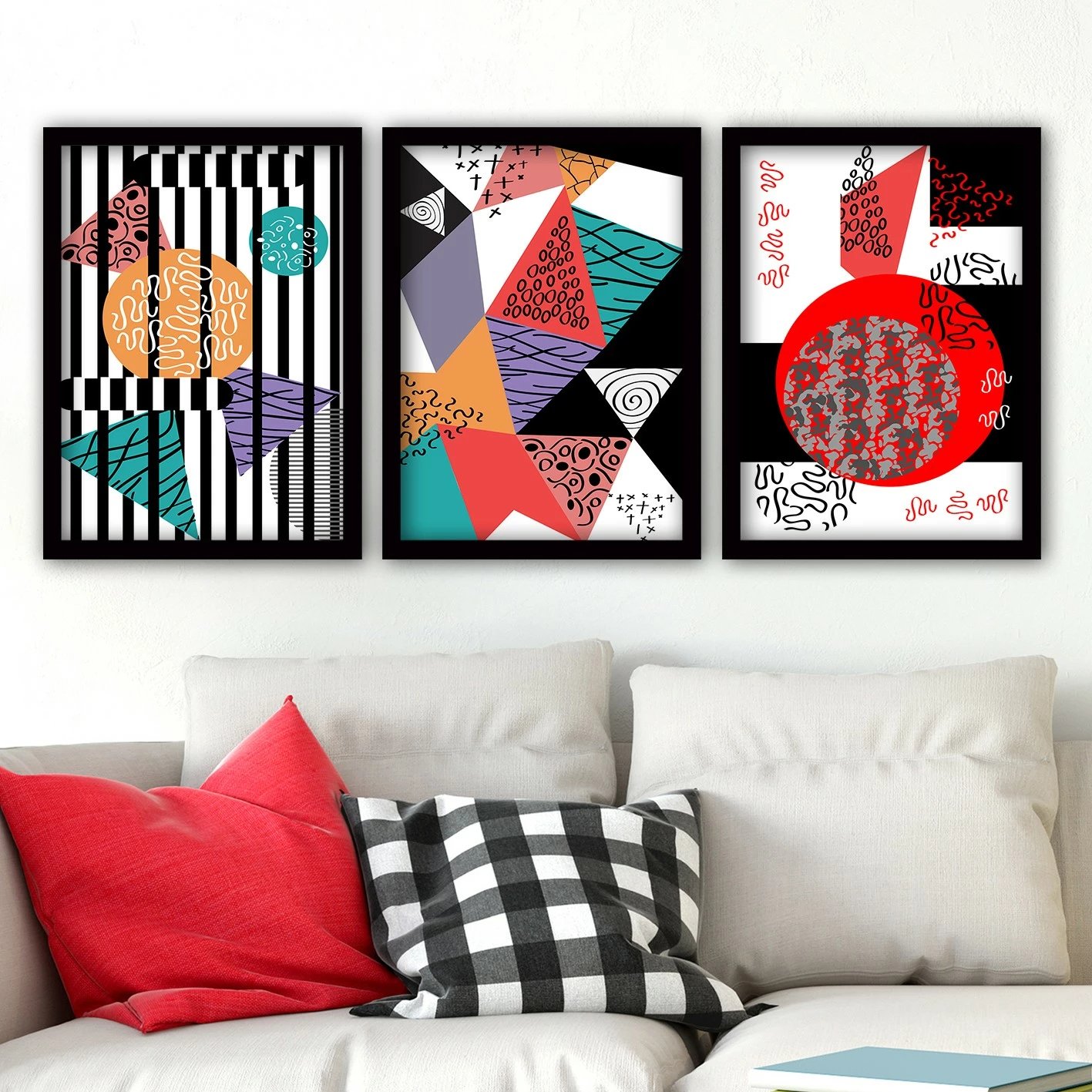 Pikturë dekorative me kornizë (3 copë), Wallity, 3SC100