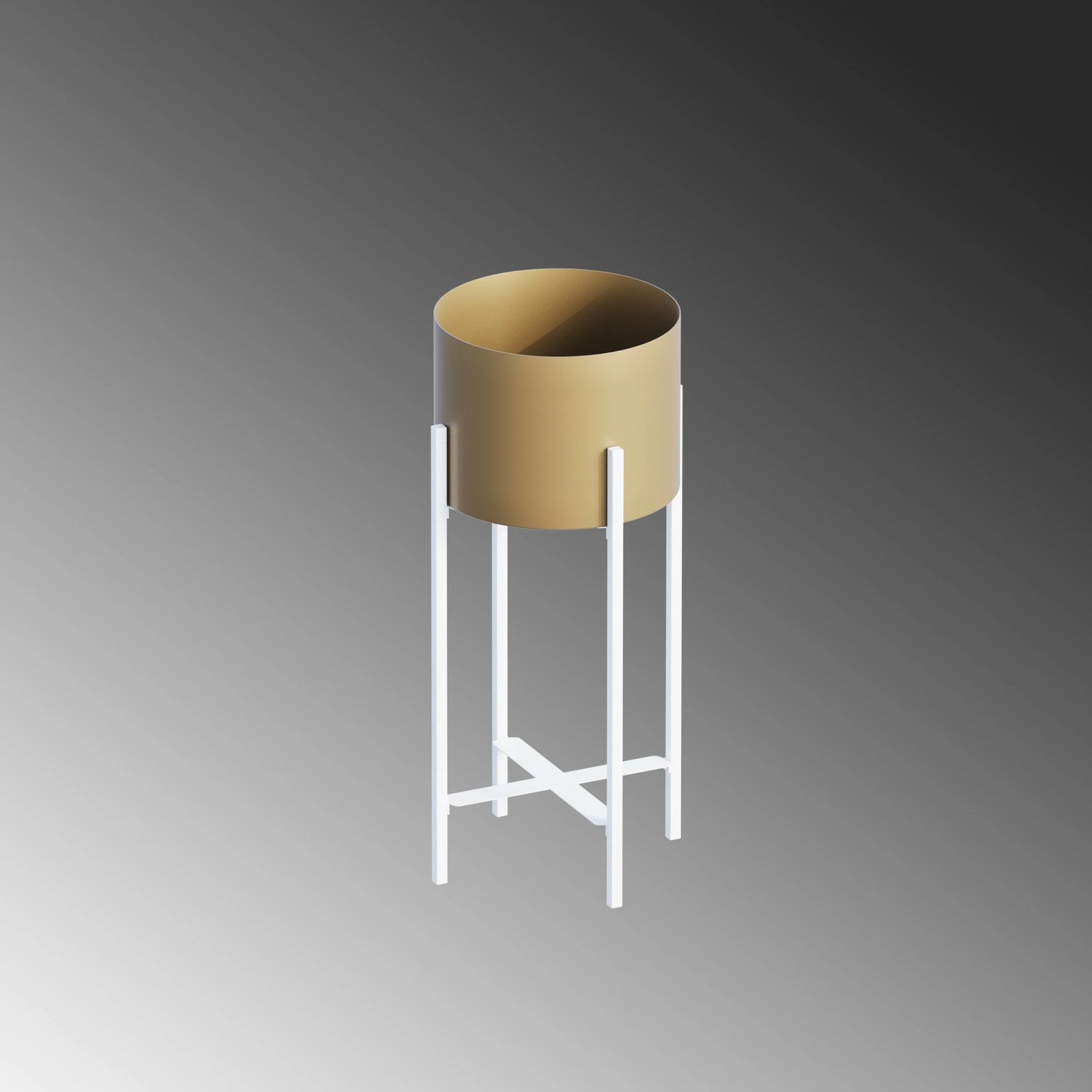 Vazo dekorative Aberto Design, GED-026-C, e bardhë dhe e artë