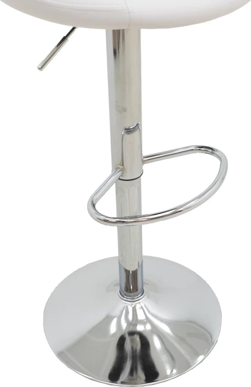 Karrige për bar Boronez, e bardhë, lartësi e rregullueshme, bazë kromi, set prej 2 copë, 47x49x112cm