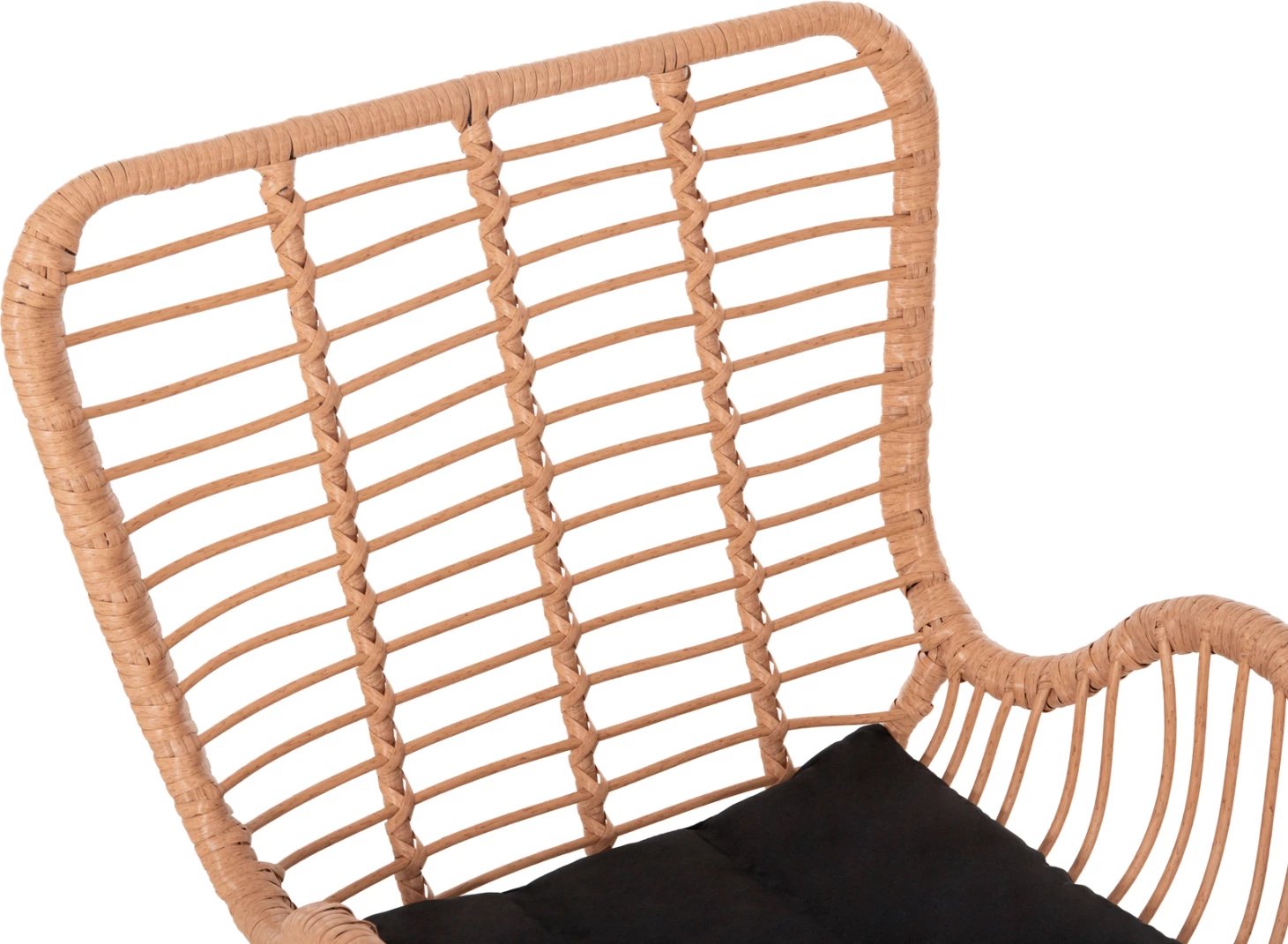 Karrige e jashtme bergere stil, Allegra, FH5704.11, p.e. rattan, ngjyrë bezhë-metal i zi, 66x59x90H cm