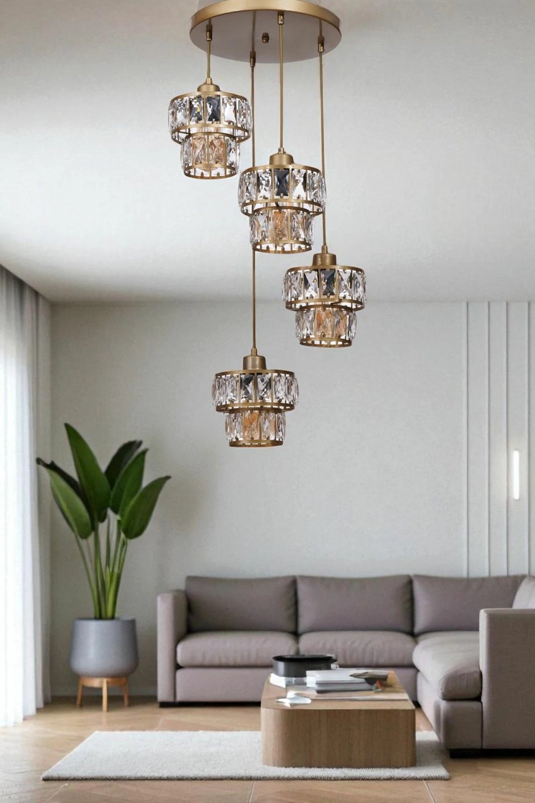 Llambadar Opviq, ngjyrë ari, 4 drita, 9039-4