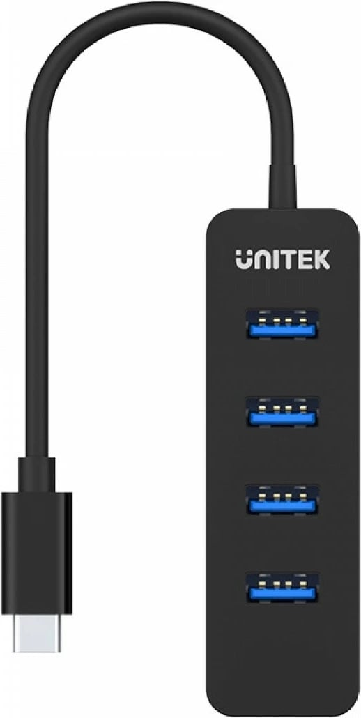 HUB USB-C Unitek H1117B, 4x USB-A 3.1, aktiv, 10W, i zi