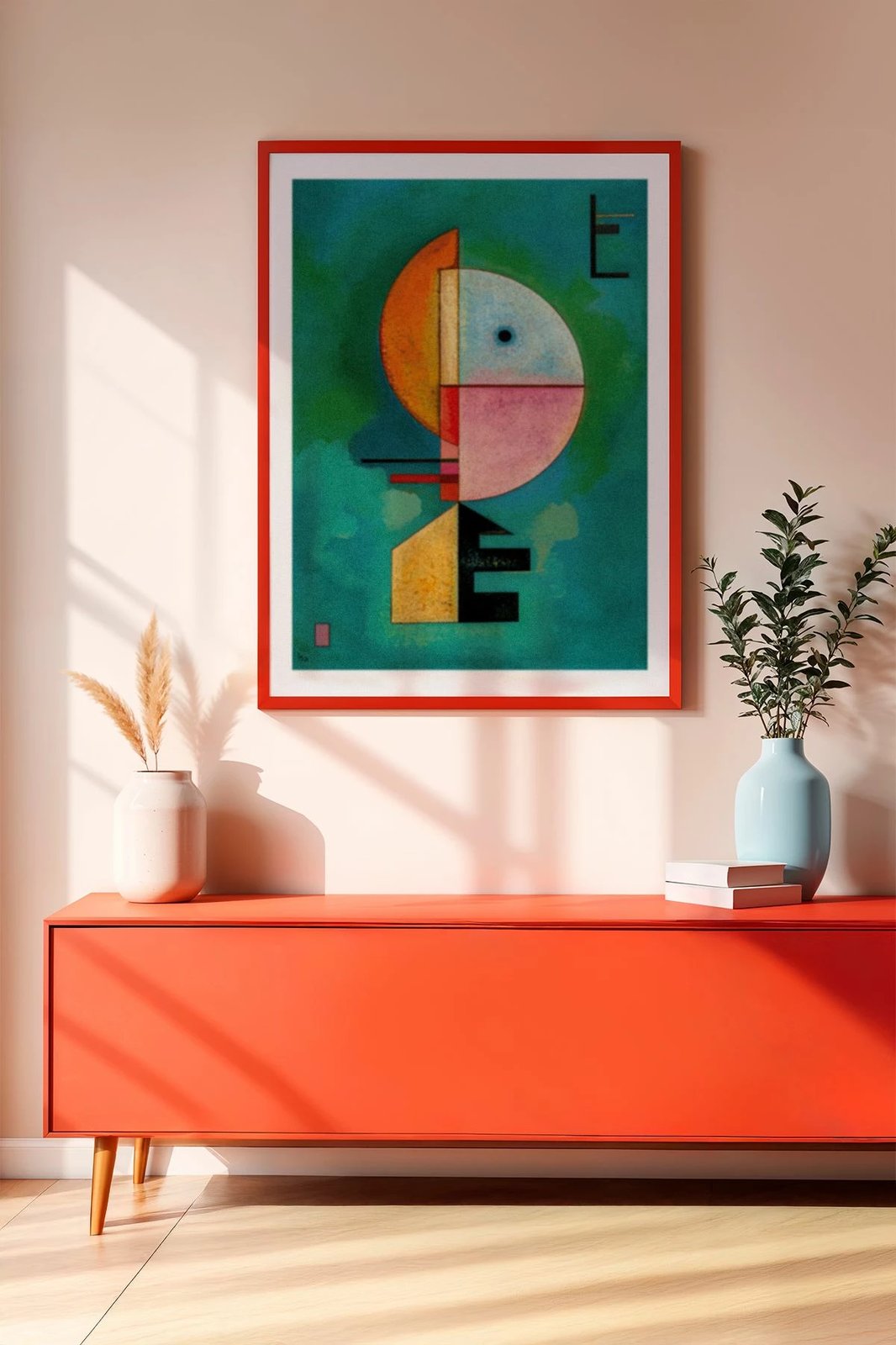 Pikturë dekorative me kornizë, MDF, Wallity, Artrnkdata39, e kuqe