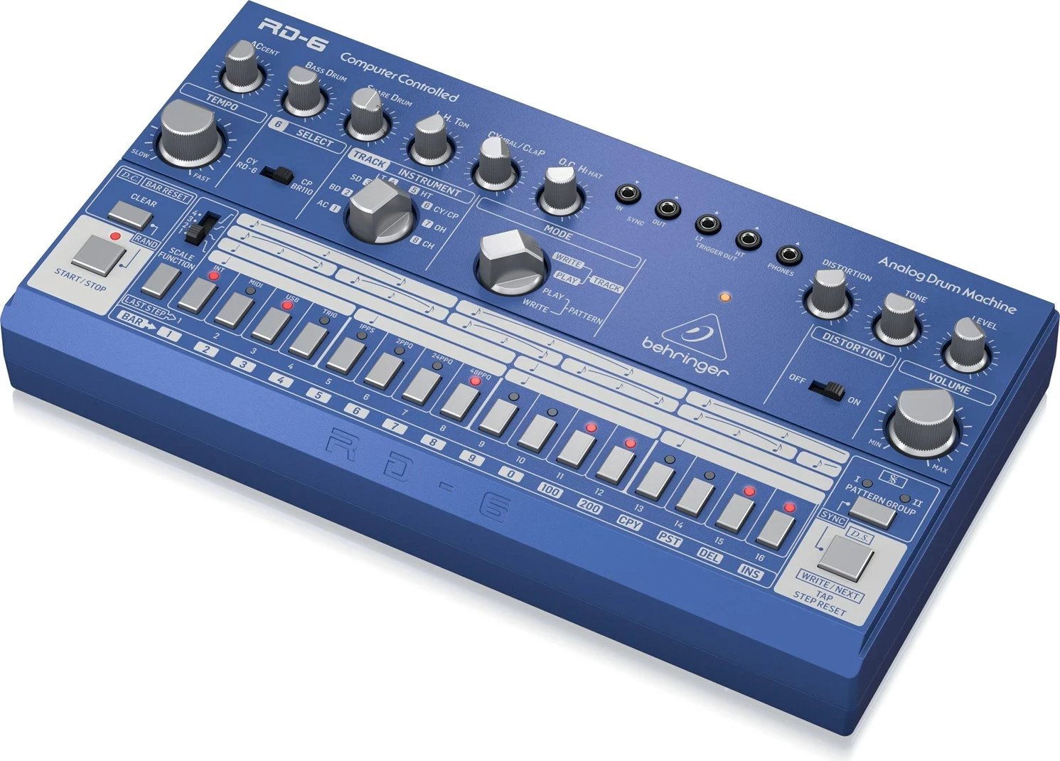 Drum machine Behringer RD-6-BU, elektronik, Blu