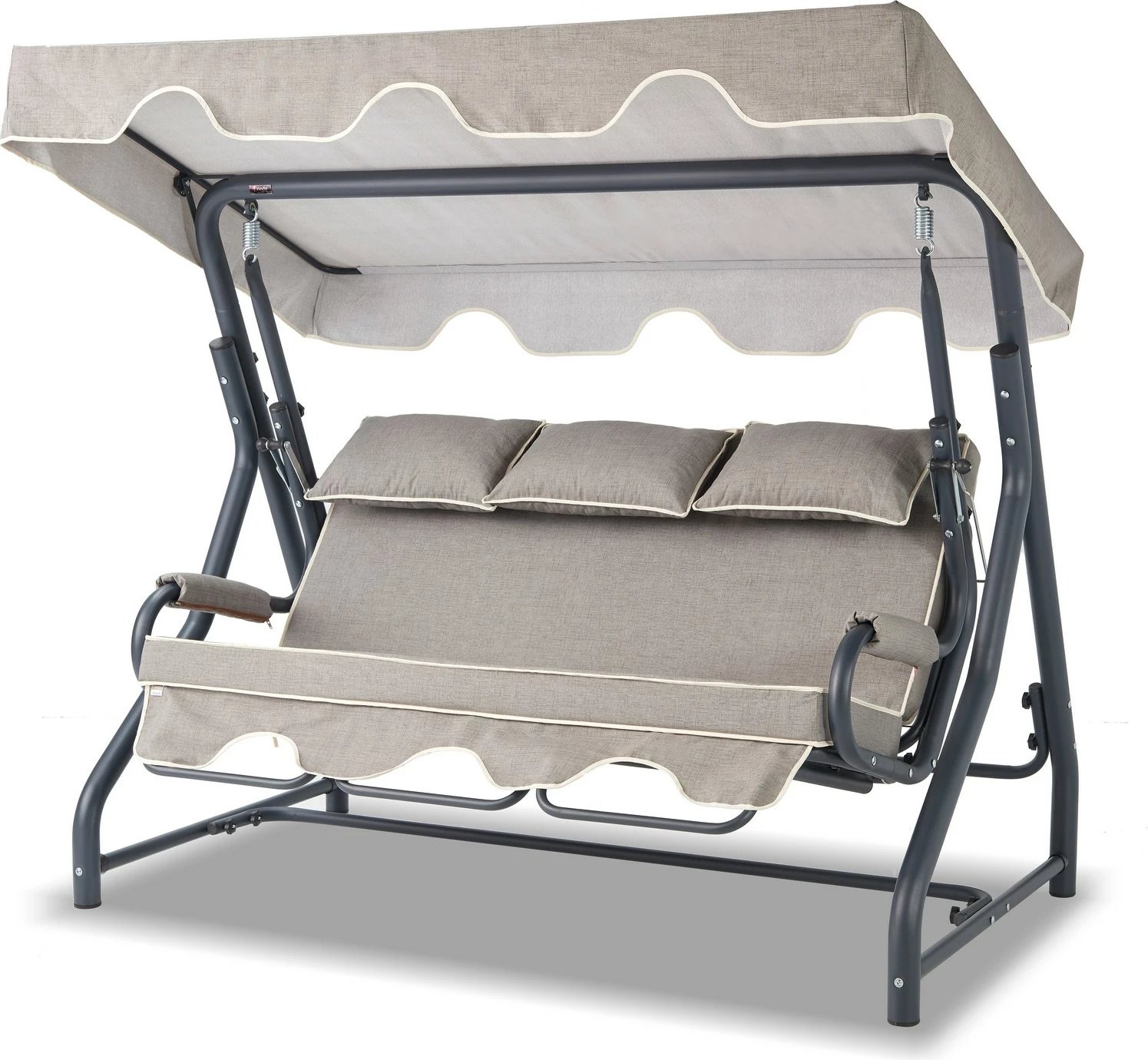 Karrige lëkundëse treshe për kopsht, Skye Decor, ngjyrë antracit-gri