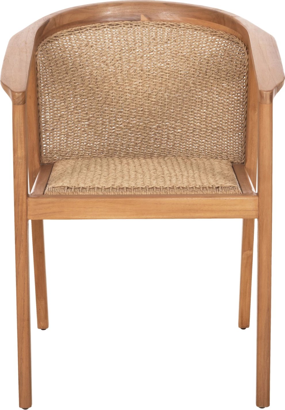 Karrige ngrënieje RENLY, dru tik natyral, litar VIRO, 60x59x82cm