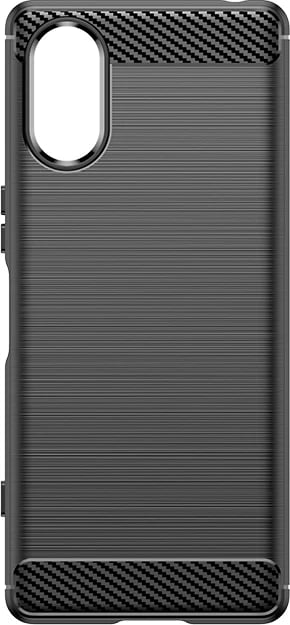 Mbështjellës Hurtel Carbon Case për Sony Xperia 5 V, i zi