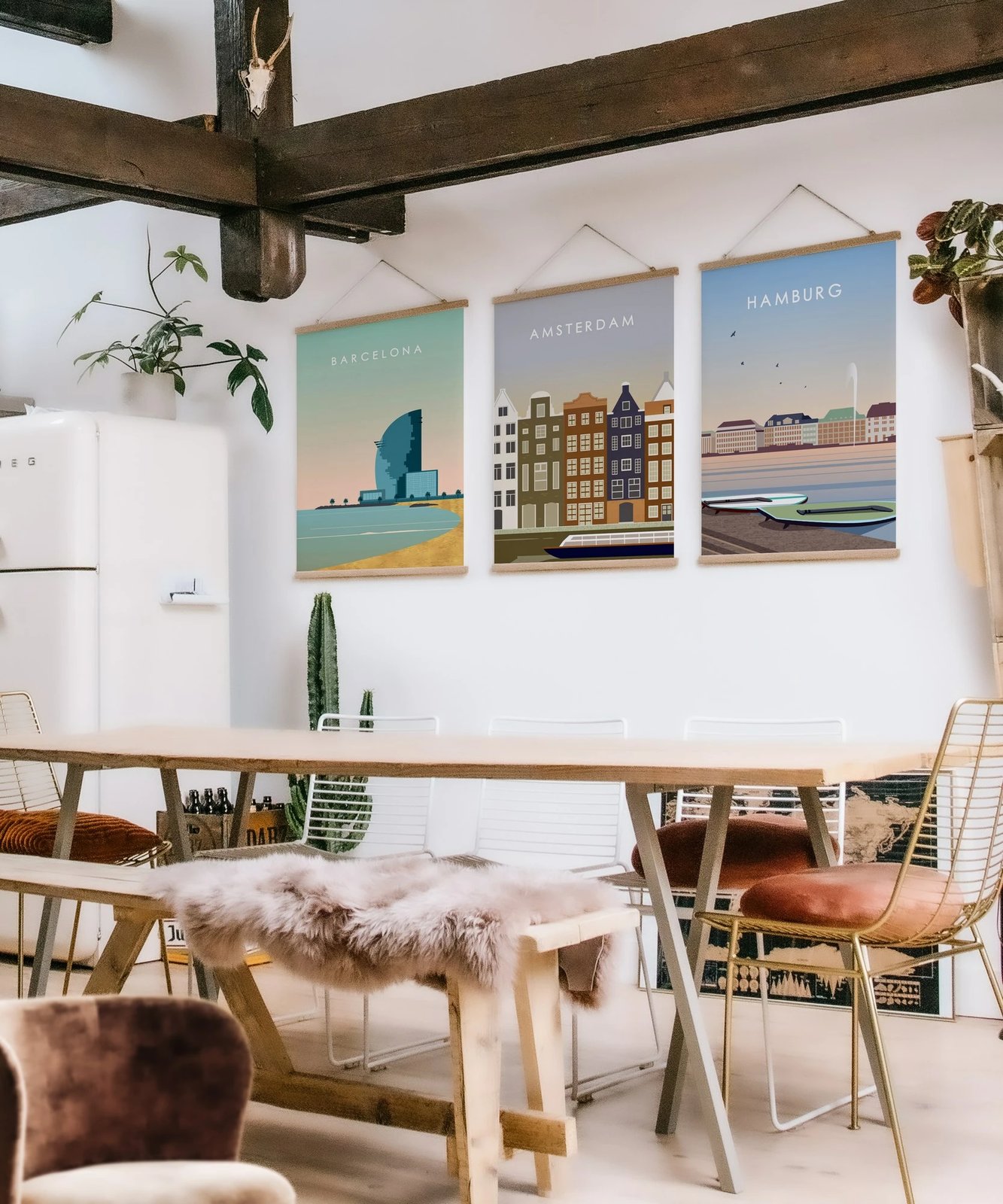 Pikturë dekorative me kornizë, 3 copë, Wallity, SRG22