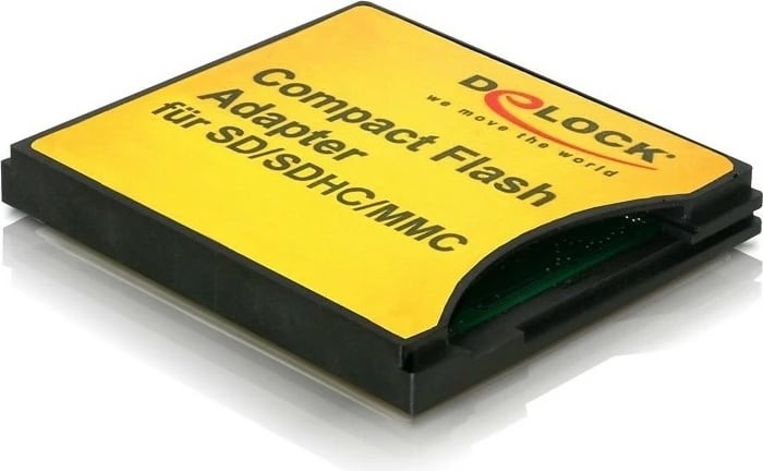 Adapter CF DeLOCK 61590, për SD/MMC/SDHC, ngjyrë e verdhë