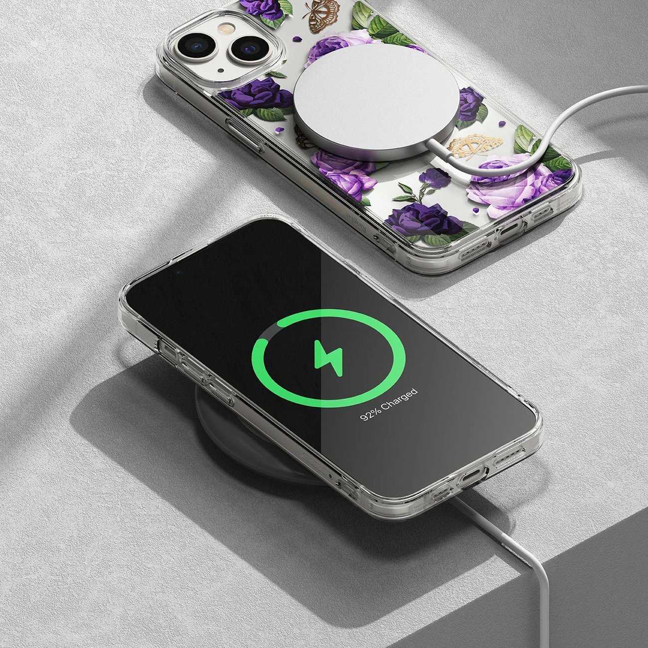 Mbështjellës Ringke Fusion Design për iPhone 14 Plus, FD637E29, transparent, vjollcë