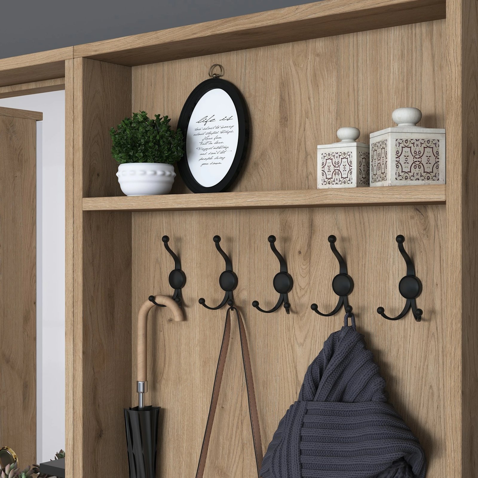 Stendë korridori Skye Decor, ngjyrë arrë dhe e bardhë, P6-M2-2257G