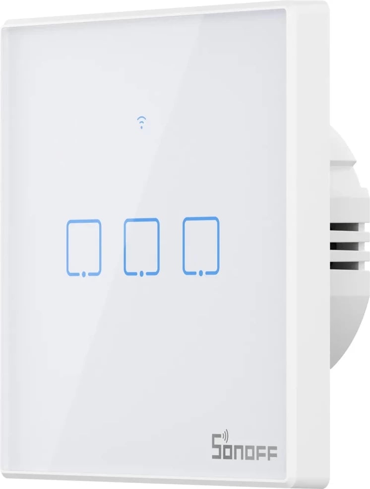 Switch i mençur Sonoff T2EU2C-TX, 2 kanale, WiFi + RF 433MHz, i bardhë