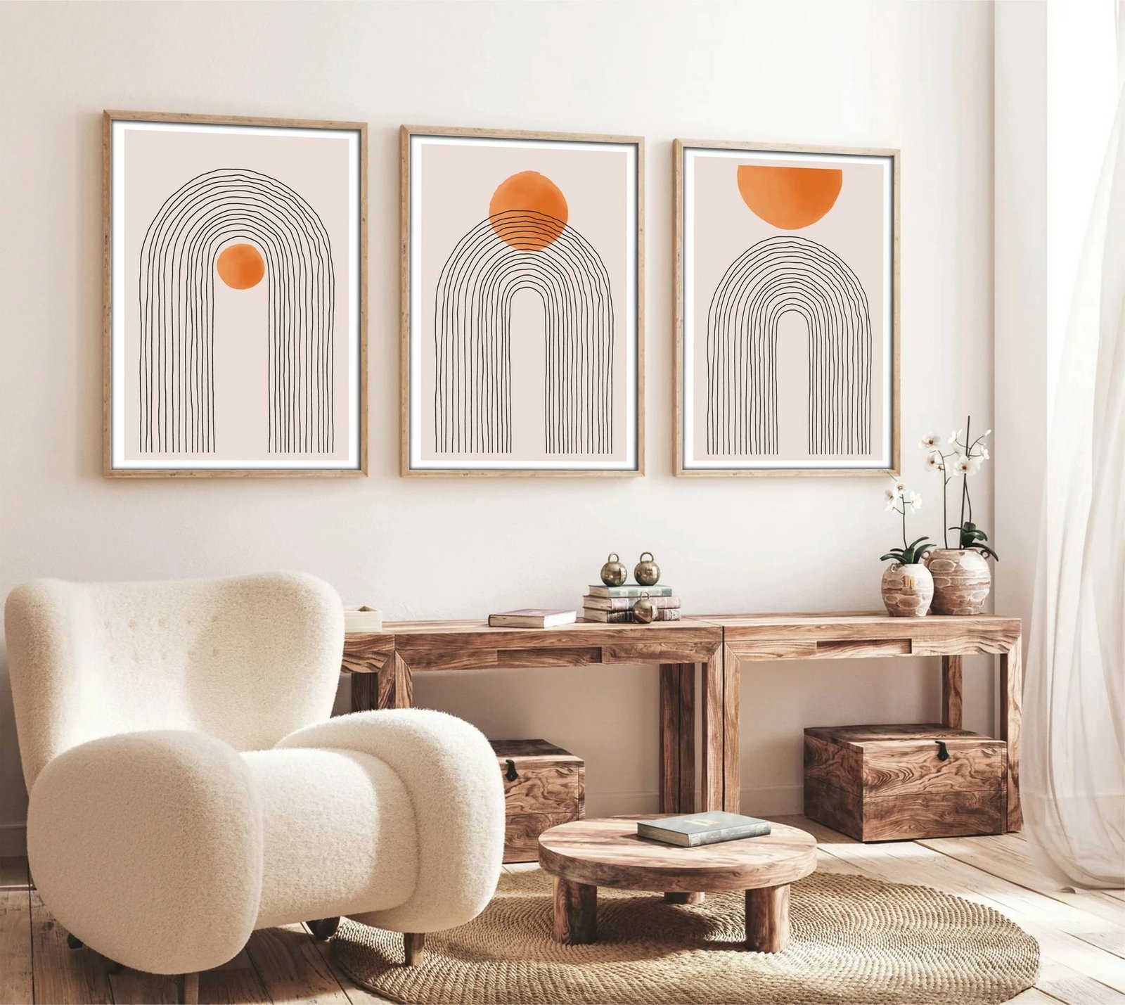 Pikturë dekorative me kornizë, 3 copë, MDF, Wallity, Huhu133, 20x30cm