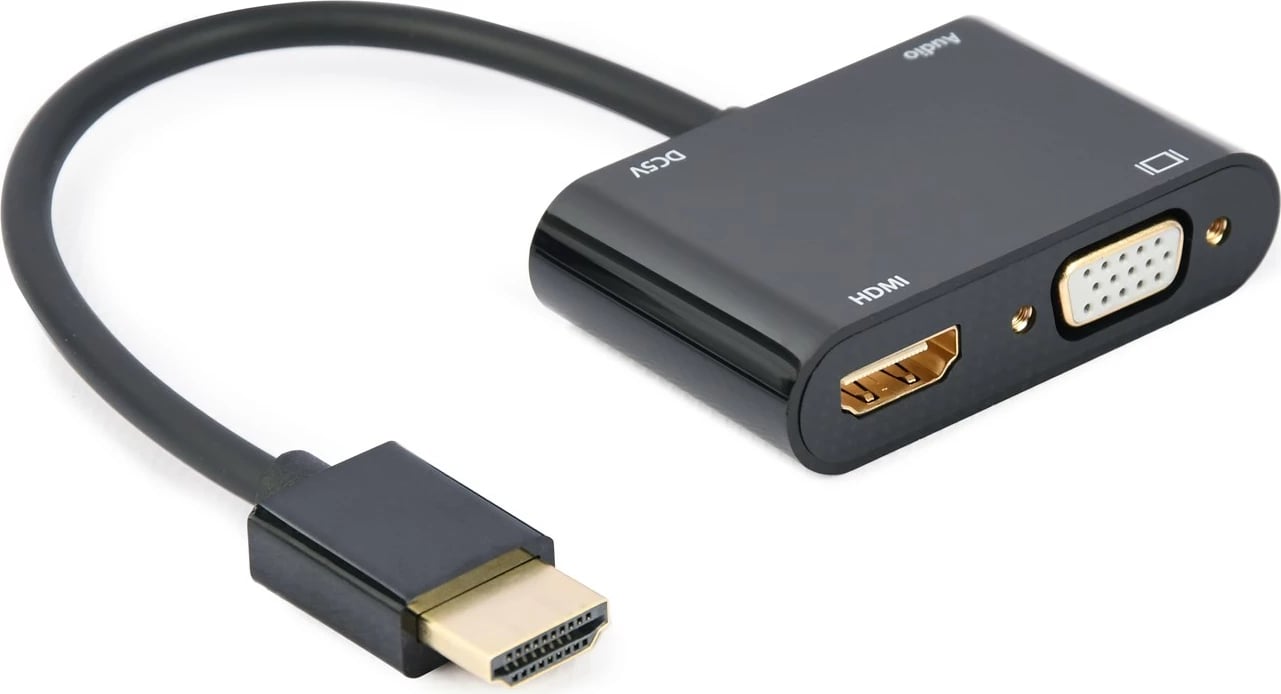 Pështatës Gembird HDMI to HDMI,VGA, i zi 