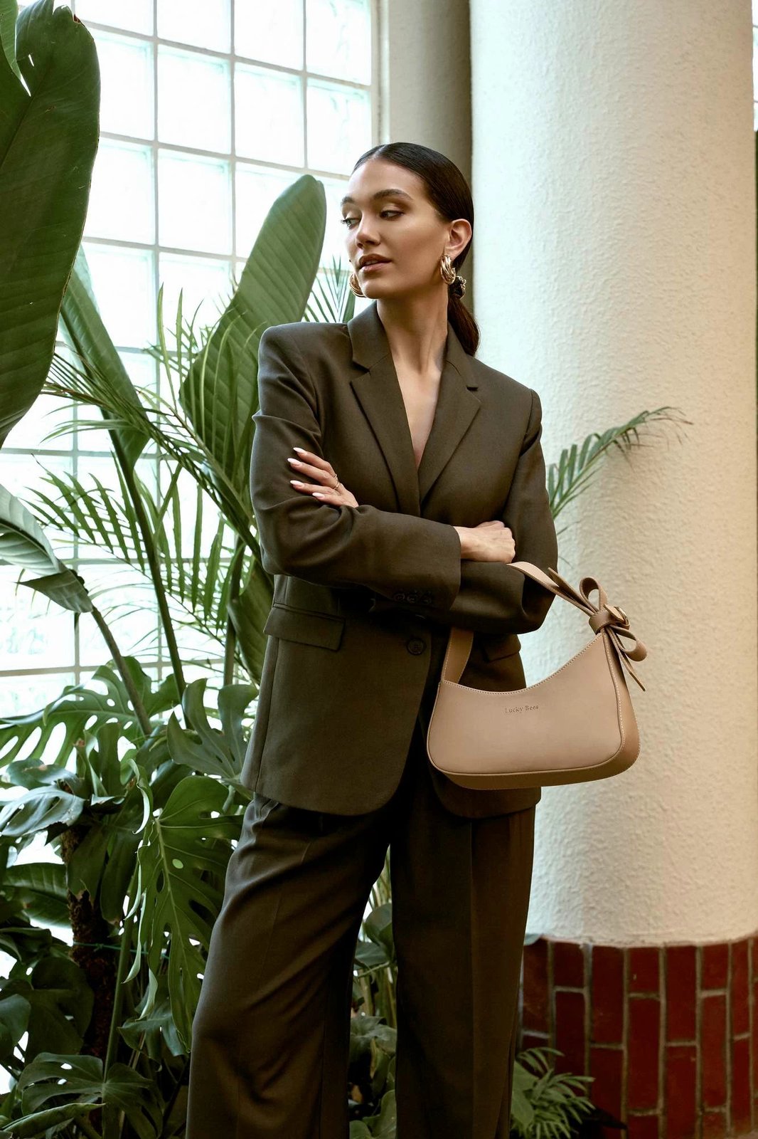 Çantë shpatulle Lucky Bees, Monroe, ngjyrë camel