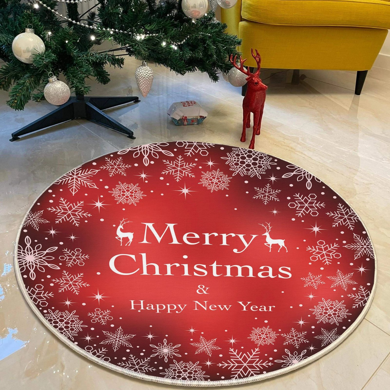 Qilim i rrumbullakët, i kuq dhe i bardhë, Conceptum Hypnose, Woopamuk455, 90cm