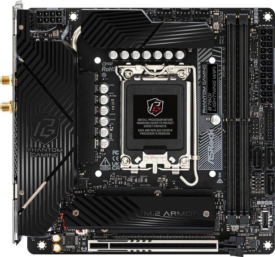 Pllakë amë ASRock B760I LIGHTNING WIFI, mini ITX, DDR5, WiFi 6E, Socket LGA1700