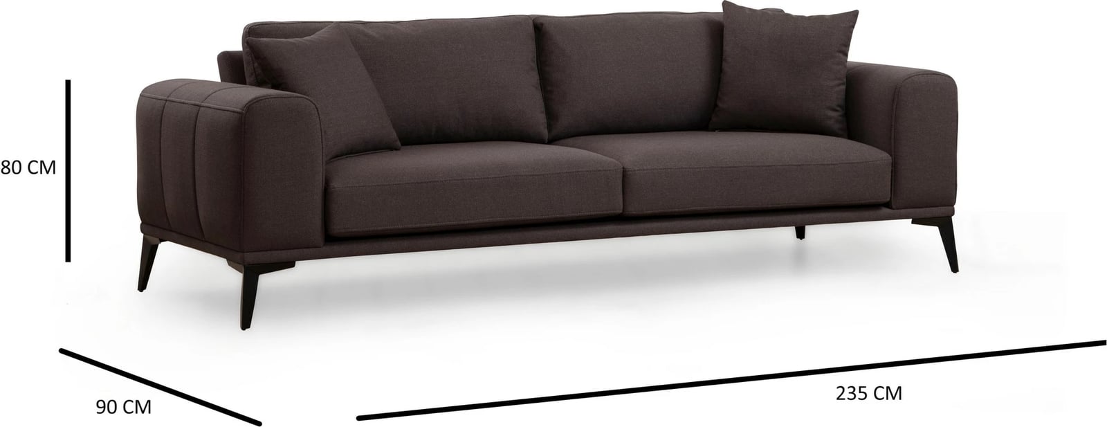 Divan treshe Kenzo, ngjyrë gri