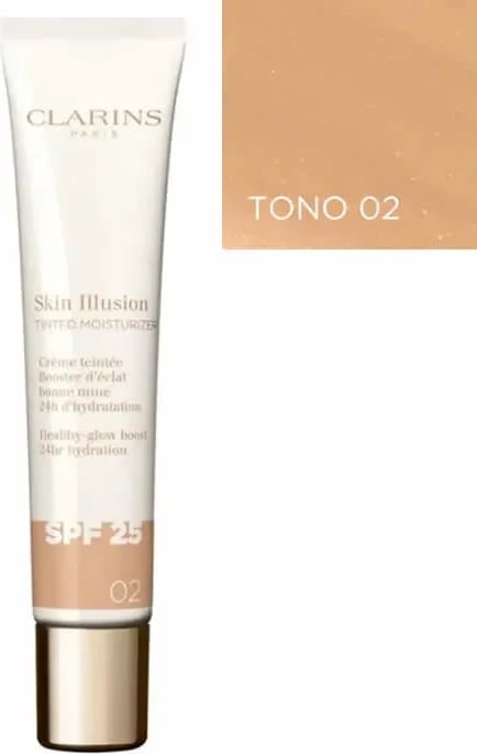 Fondatinë e lehtë CLARINS Skin Illusion Tinted Moisturizer SPF25 02, 40ml unisex