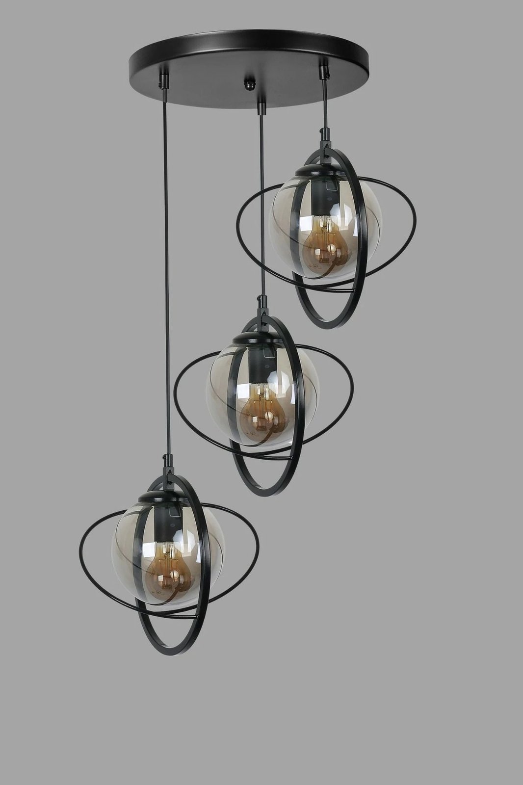 Llambë tavani Opviq, 8774-3, trup metalik, ngjyrë e zezë dhe fume