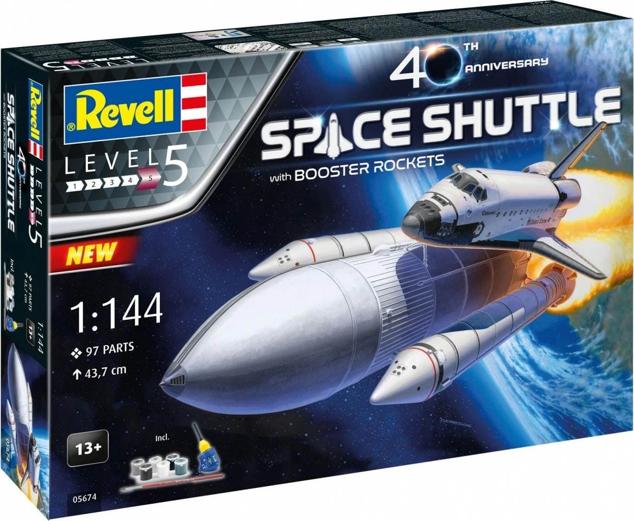 Set model plastik Revell Space Shuttle Discovery & Booster Rockets, 1:144, 97 pjesë
