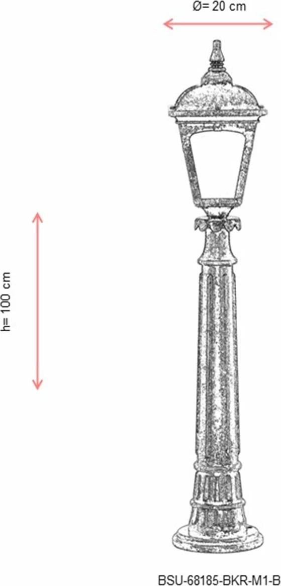 Llambë dyshemeje për jashtë, Opviq, BSU-68185-BKR-M1-B, ngjyrë kafe