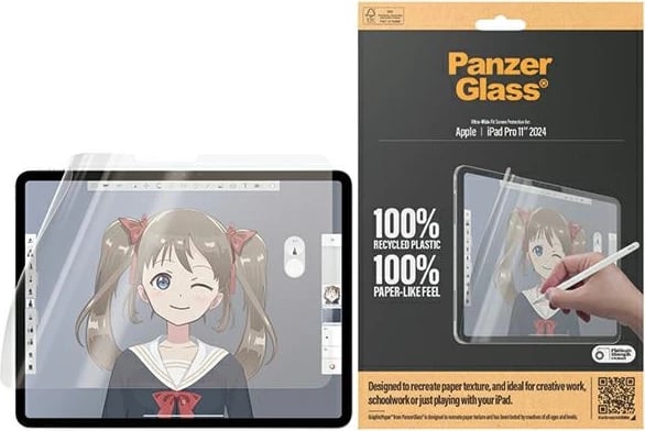 Folie mbrojtëse PanzerGlass GraphicPaper për iPad Pro 11" 2024, antibakteriale, me teksturë letre