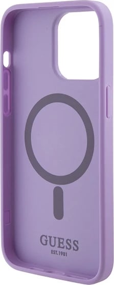 Mbështjellës Guess GUHMP15XPSAHMCU për iPhone 15 Pro Max 6.7", Saffiano MagSafe, vjollcë
