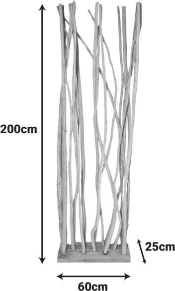 Dekor për dysheme Barbin, dru tik-suar natyral, 60x25x200cm