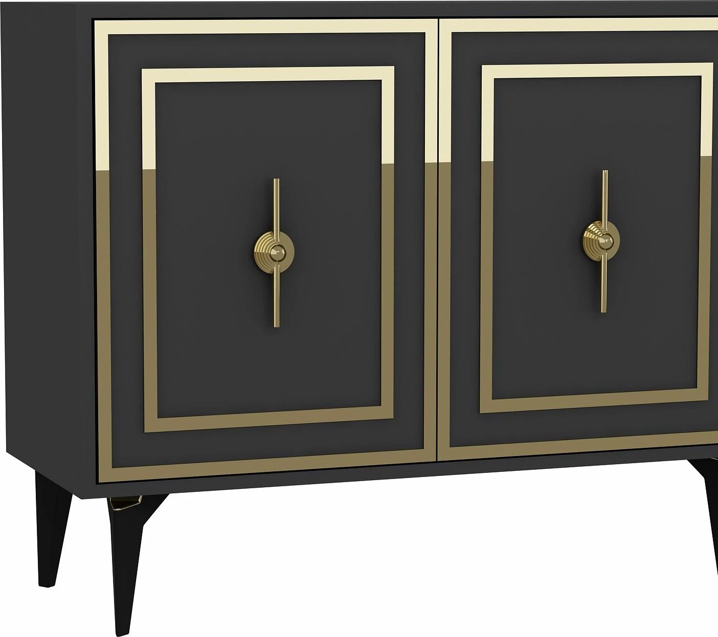 Konsolë Skye Decor, ngjyrë antracit dhe ari