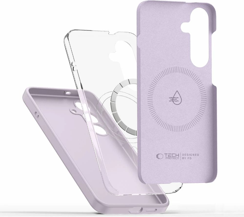 Mbështjellës Tech-Protect Liquid Silicone MagSafe për Samsung Galaxy S25+, Rozë
