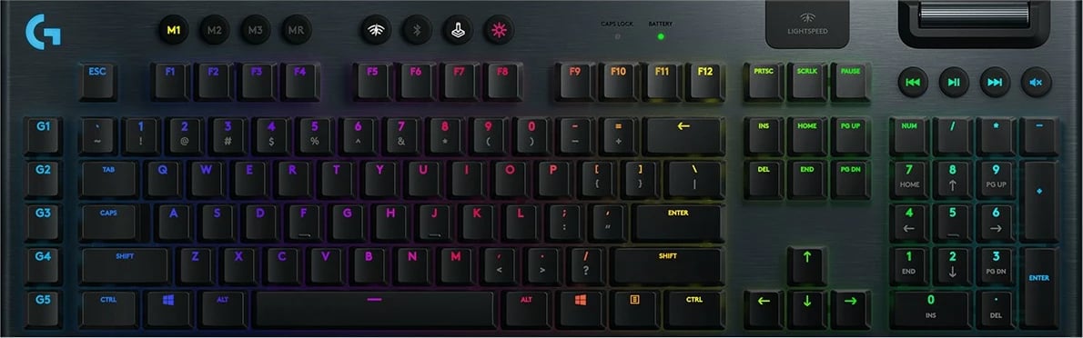 Tastierë mekanike Logitech G G915 LIGHTSPEED, Wireless RGB, GL Tactile, Full-size, QWERTZ, Carbon