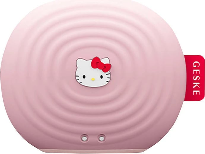 Furçë elektrike për pastrim fytyre Geske HK000011PI01, 4-në-1, me aplikacion, Hello Kitty pink