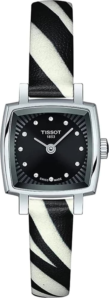 Orë dore për femra TISSOT LOVELY W-Diamonds, bardh e zi