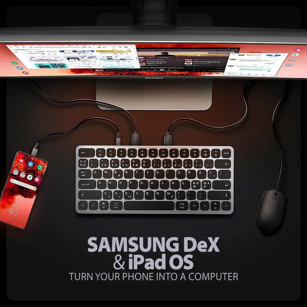 Tastierë AXAGON HMC-KB-NRD me USB-C 5Gbps, hub 9-në-1, layout nordik, Gri Tastierë AXAGON HMC-KB-NRD me USB-C 5Gbps, hub 9-në-1, layout nordik, Gri