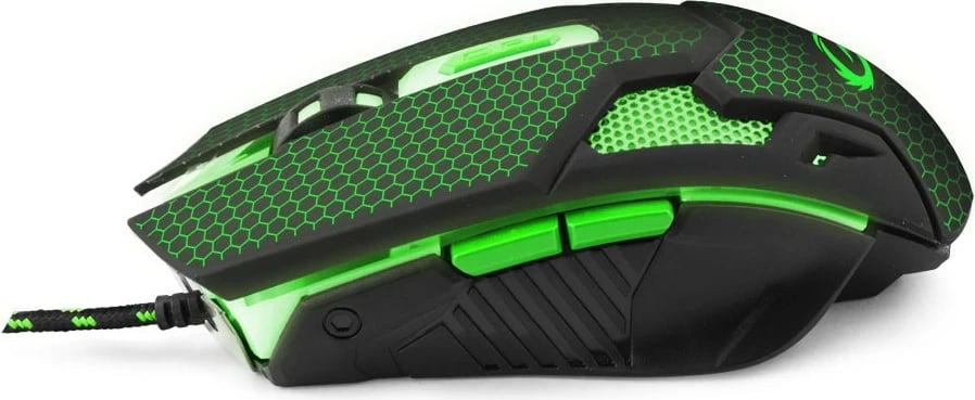 Maus gaming Esperanza COBRA EGM207G me tela, 6 butona, USB, i zi/gjelbër