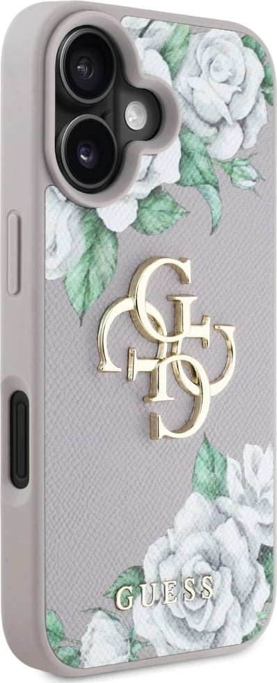 Mbështjellës Guess Grained Roses Big 4G Logo për iPhone 16, Vjollcë Mbështjellës Guess Grained Roses Big 4G Logo për iPhone 16, Vjollcë