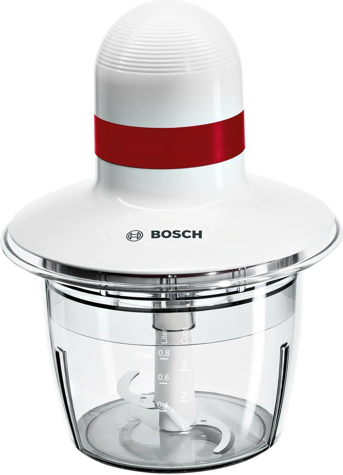 Procesor ushqimi Bosch MMRP1000, 0.8 L, Plastikë, Çelik inox, Kuq, Transparent, Bardhë