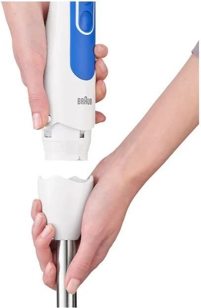 Blender dore Braun MultiQuick 3 MQ 3035 Sauce, 700 W, 2 shpejtësi, bardhë/kaltër, set me aksesorë